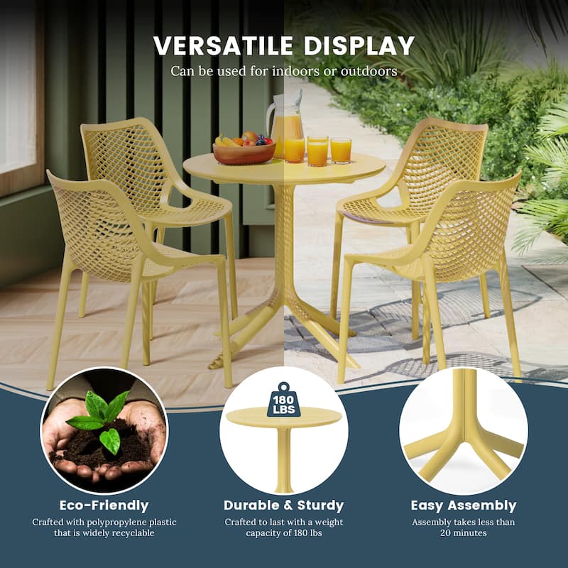 Frond and Form 31.5 Inch Outdoor Round Dining Table