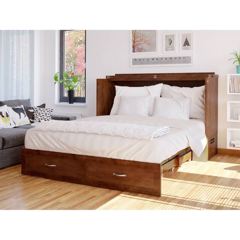 Hamilton Murphy Bed Chest with Mattress and Storage Drawer