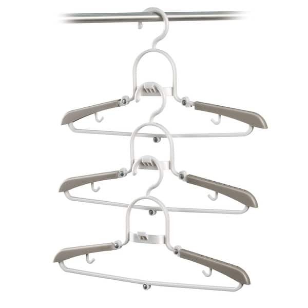 White Wooden Baby's Hanger with Chrome Pant Clips