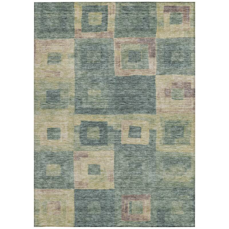 HomeRoots Geometric Transitional Rectangle Outdoor Rug
