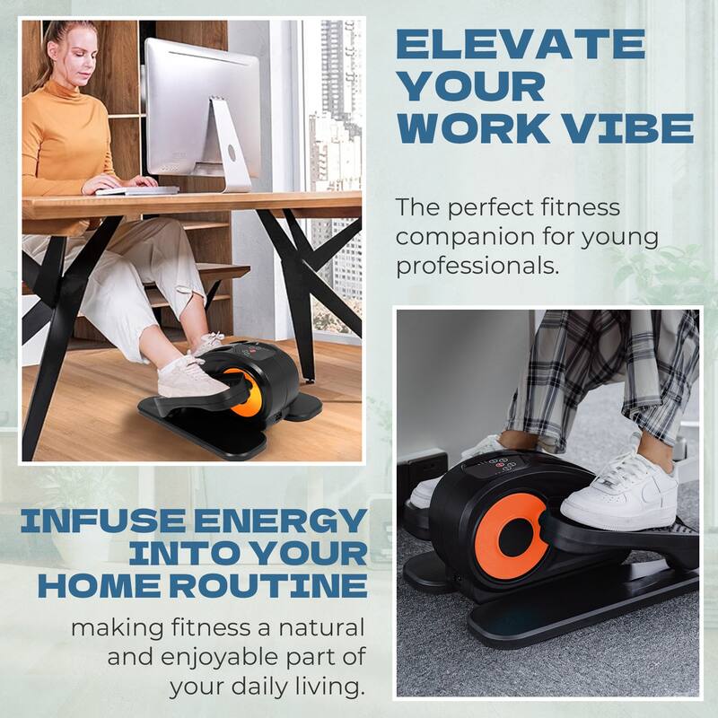Under Desk Elliptical Machine, Elliptical Trainer with Remote Control Seated Pedal Exerciser for Seniors Adults and Teens