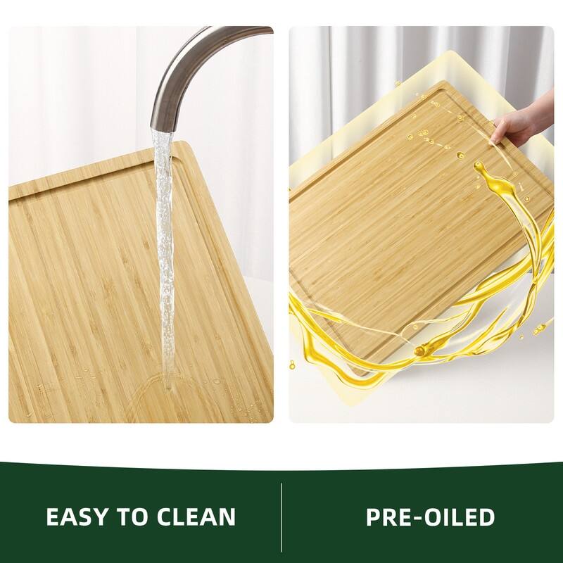 Bamboo Cutting Board with Juice Groove & Handle