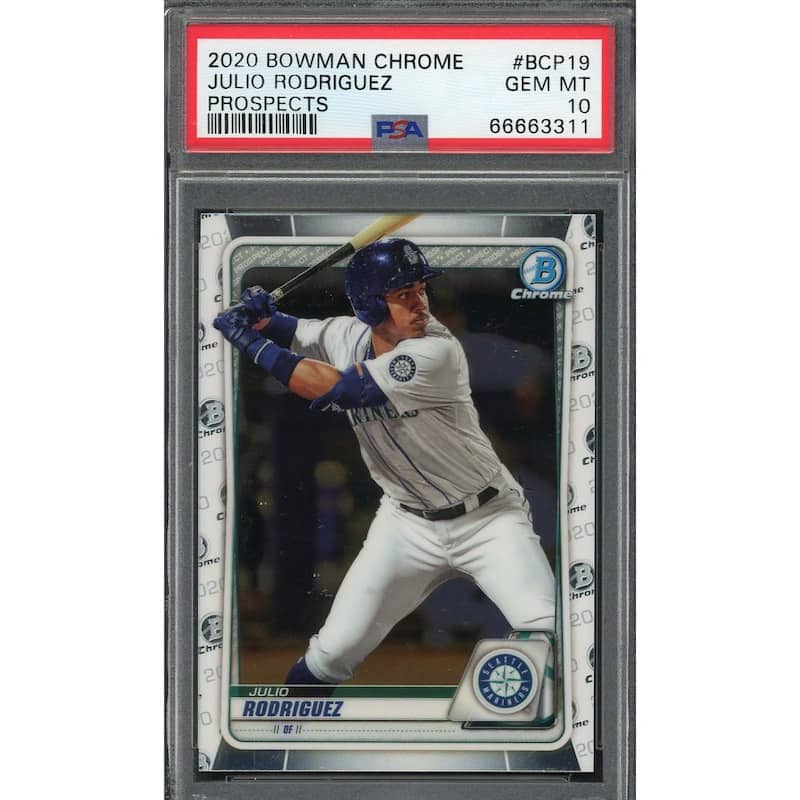Julio Rodriguez 2020 Bowman Chrome Baseball Rookie Card RC #BCP19 Graded PSA 10 - 8'6" x 11'6"