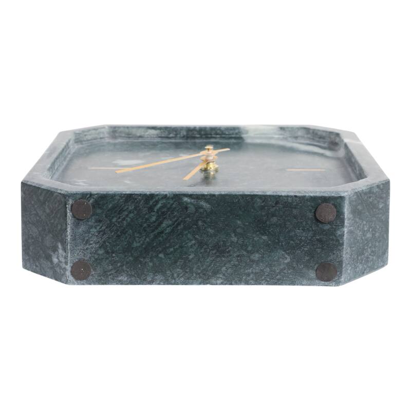 Modern Glam Marble & Stone Clock for Home Decor