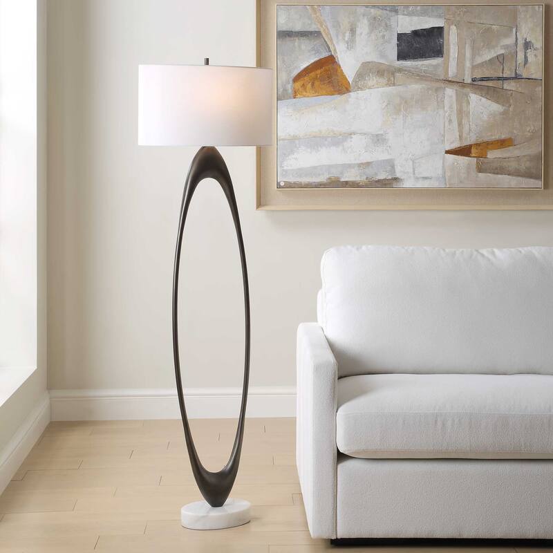 Uttermost Sonic Open Oval Floor Lamp - 20.00" W x 65.00" H x 20.00" D