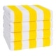 preview thumbnail 36 of 64, American Soft Linen,100% Cotton 4 Pack Beach Towels, 30 x 60 Cabana Striped Pool Towels Yellow