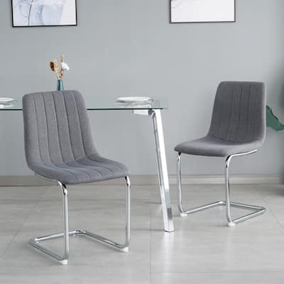 Modern/Simple Dining Chairs with Sliver Metal Base Set of 4