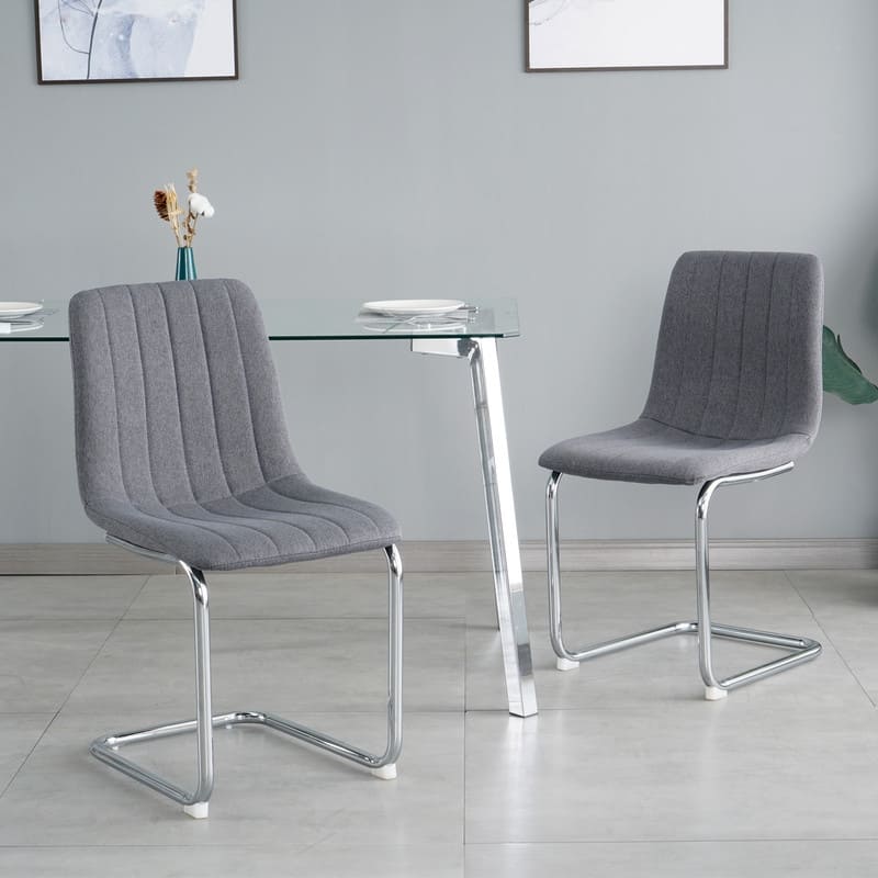 Modern/Simple Dining Chairs with Sliver Metal Base Set of 4