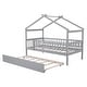 preview thumbnail 59 of 58, Wooden House Bed With Twin Size Trundle