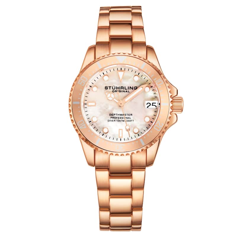 Stuhrling Original Depthmaster 3950L Quartz 32mm Fashion - Gold2