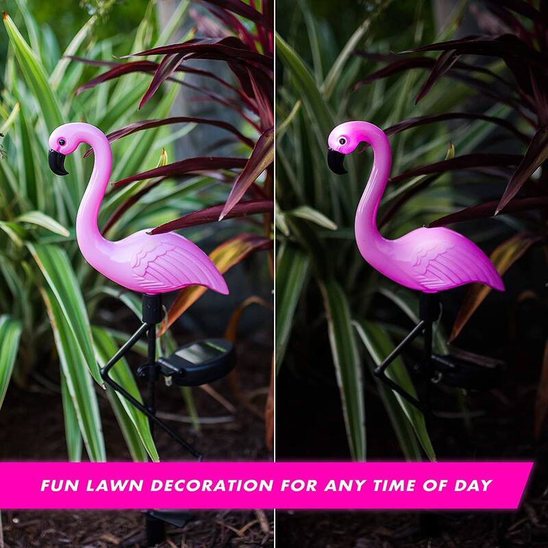 Solar Powered Flamingo LED Light,Waterproof Outdoor