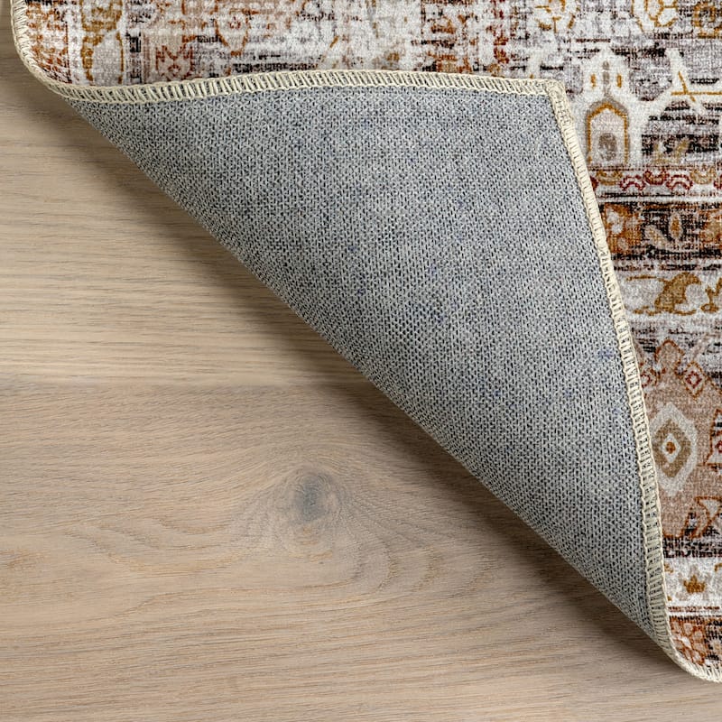 Nuloom Anise Antique Floral SplashGuard Machine Washable Area Rug