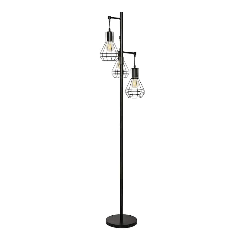 3 Light Industrial Floor Lamp Farmhouse Standing Lamps