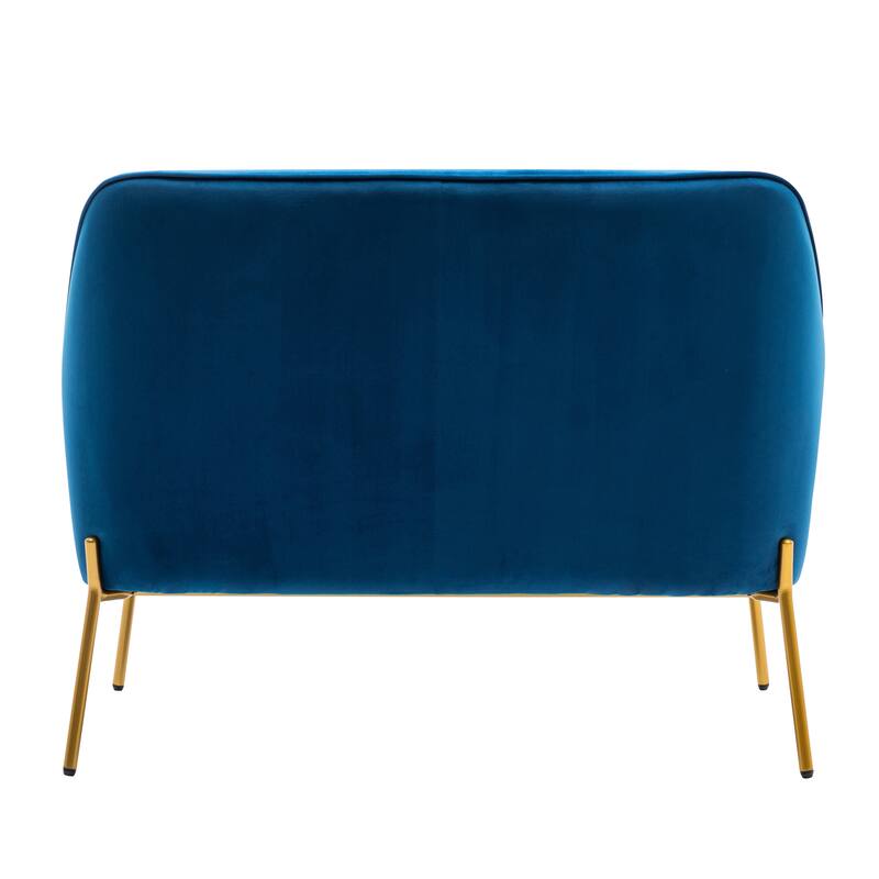 Porthos Home Kyler Loveseat Couch Sofa, Velvet Upholstery, Gold Chrome Legs