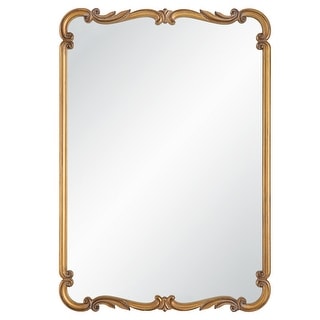 Porch & Den Antique Gold Decorative Victorian Wall Mirror - Bed