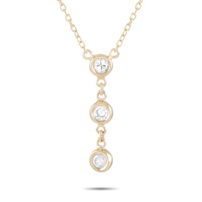 Yellow Gold 0.15ct Diamond Necklace ANK-15777Y Length 15 Inch