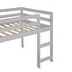preview thumbnail 10 of 13, Gray Twin Solid Wood Loft Bed with Ladder and Safety Fence for Kids