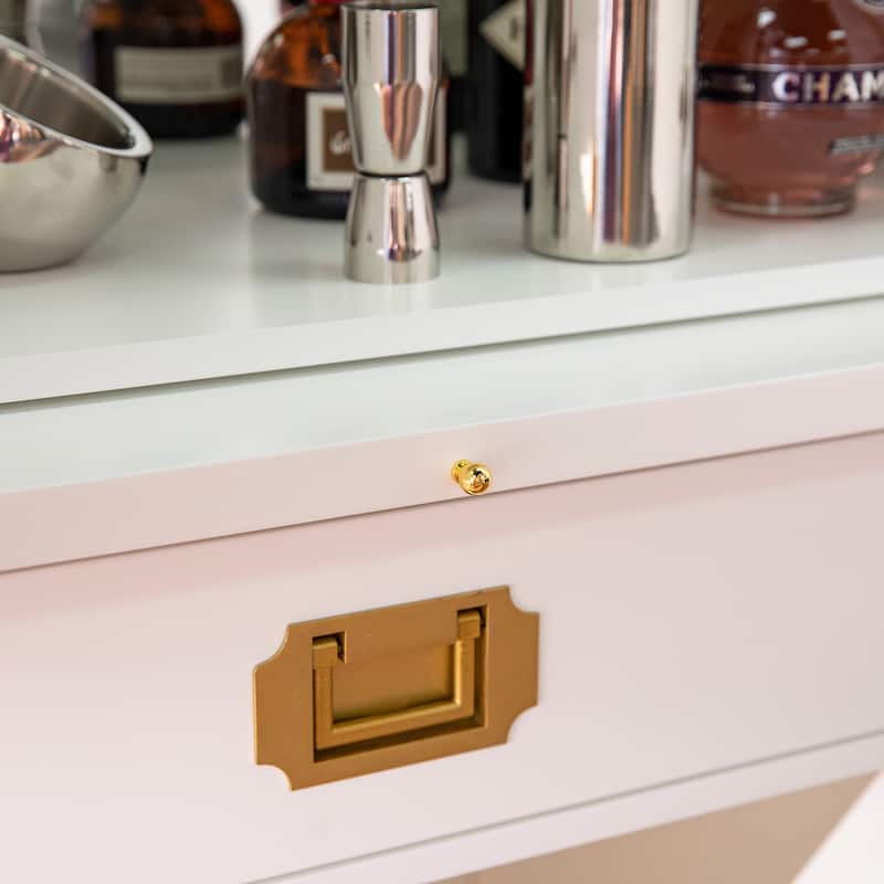 SEI Furniture Canna Transitional White Wood Bar Cabinet