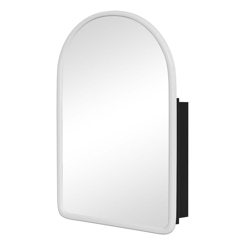 Arched Bathroom Medicine Cabinet with Mirror Wooden Framed Wall Mounted Recessed Cabinets for Bathroom Vanity