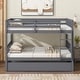 preview thumbnail 24 of 31, Full Over Full Rubber Wood Bunk Bed with Trundle
