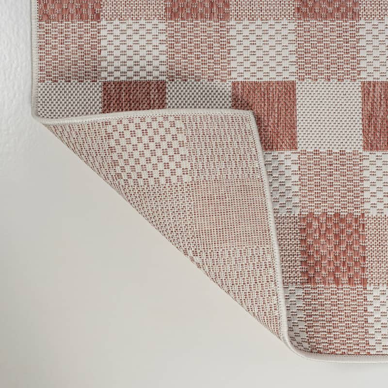 JONATHAN Y Biot Traditional Geometric Bold Gingham Black/Cream Indoor/Outdoor Area Rug