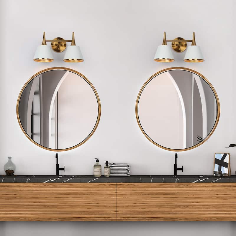 Mid-century Modern Gold 1/2/3/4-Light Bathroom Vanity Light Metal Wall Sconces