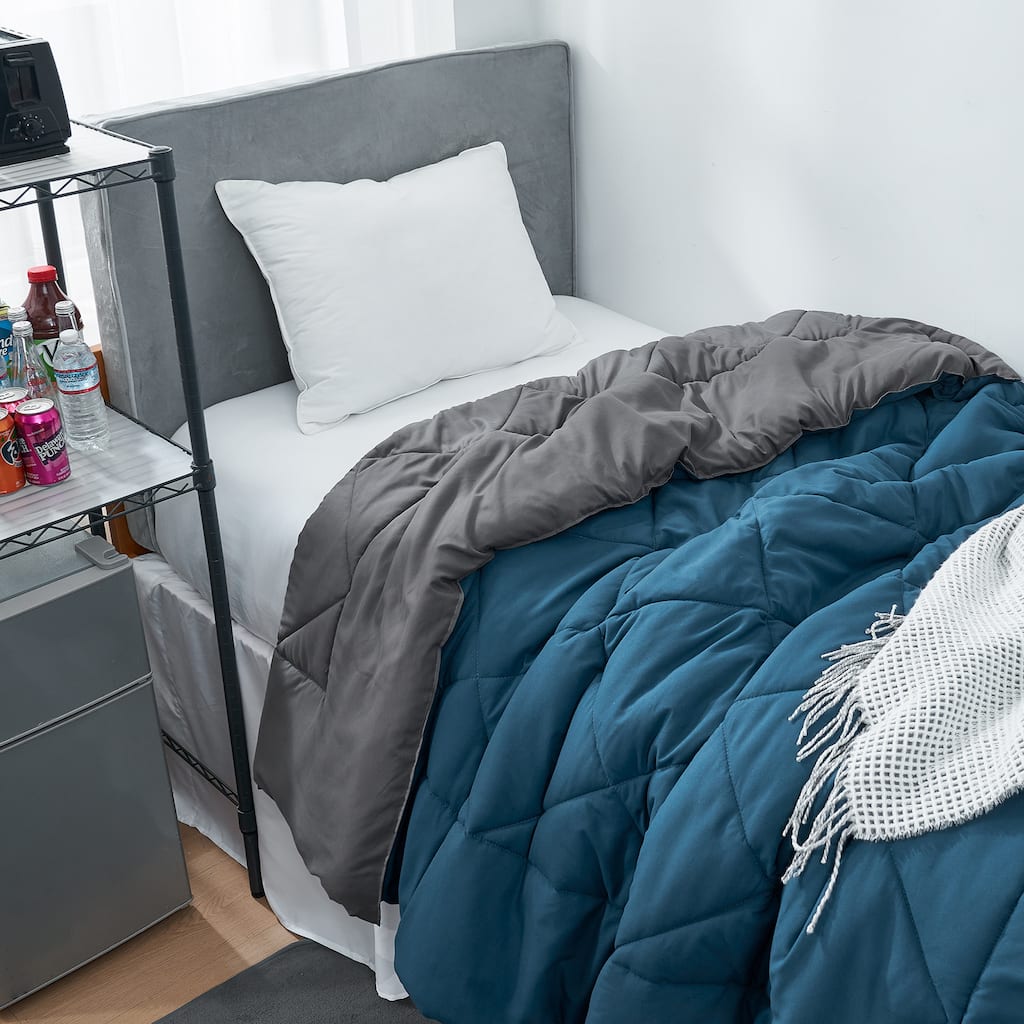 Nightfall Navy/Granite Gray Reversible Twin XL Comforter