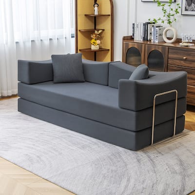 2-in-1 Convertible Modular Sofa Bed with Memory Foam Mattress - No Assembly Required, Space - Saving Sofa Bed