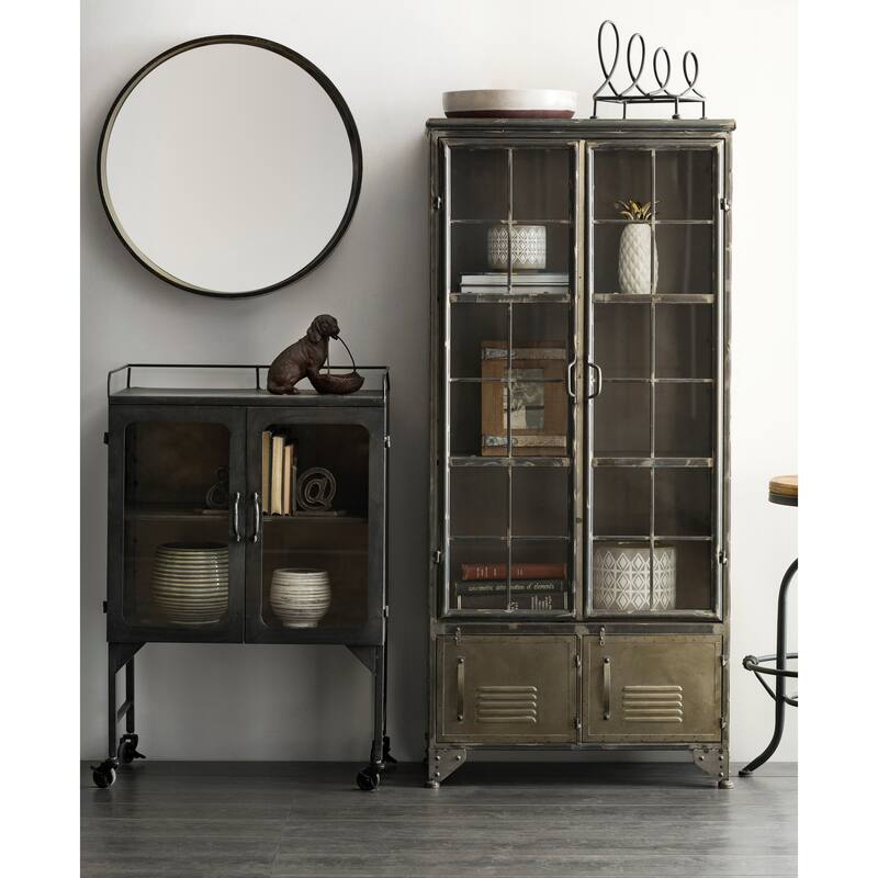 Metal Cabinet with 3 Shelves & 4 Doors