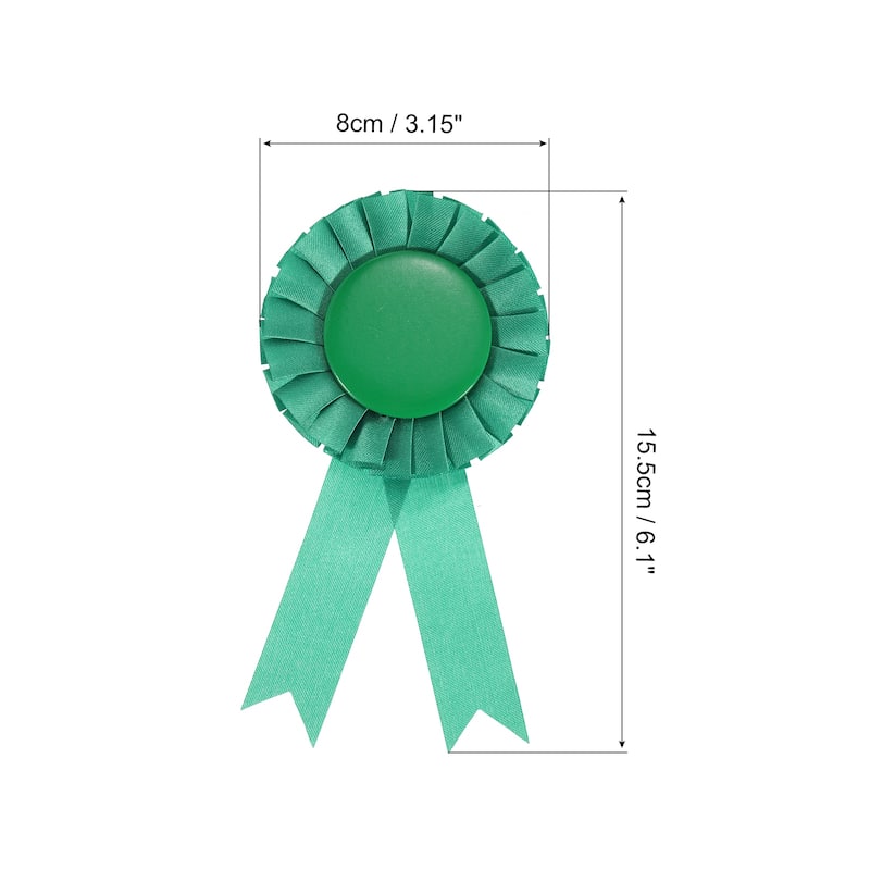 6Pcs Blank Award Ribbon, Rosette Ribbon Prize Recognition Ribbon - Green