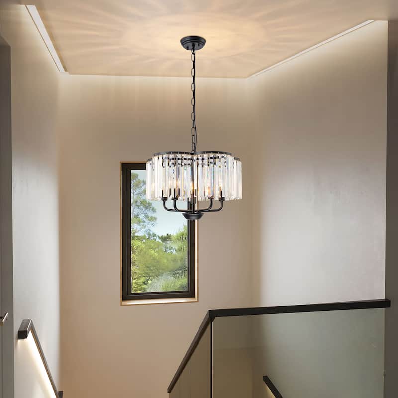 Starsky Modern Luxury Flower-Shaped 5-Light Crystal Chandelier