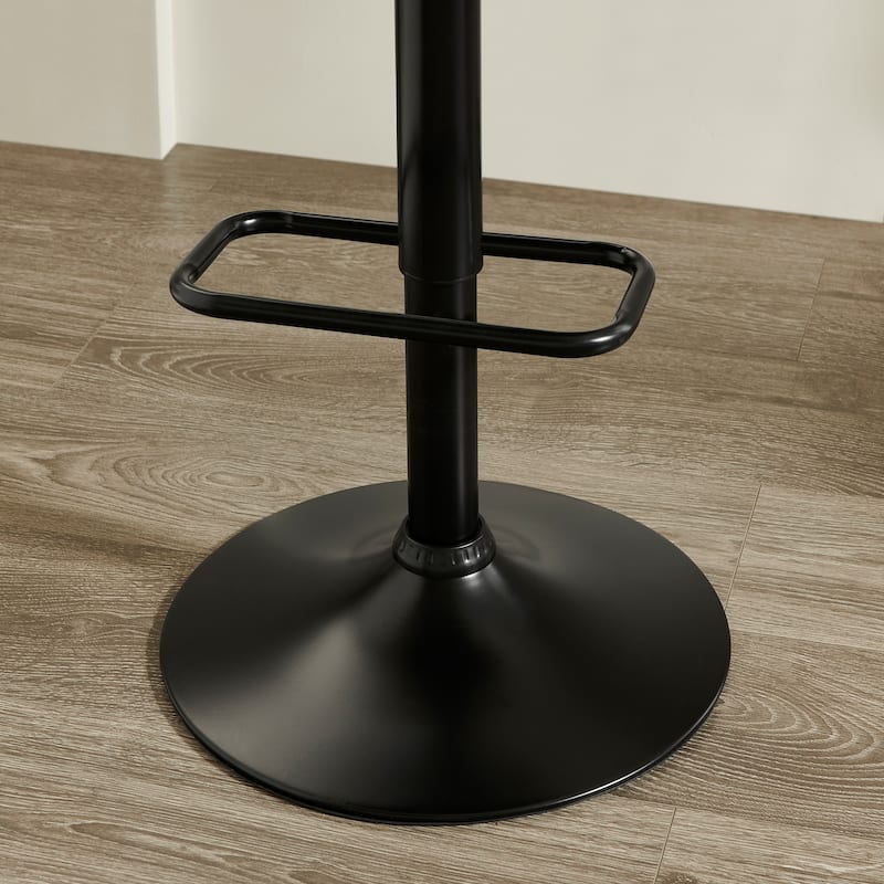 Roundhill Furniture Nuvia Contemporary Adjustable Barstool with Upholstered Swivel Seats, Set of 2