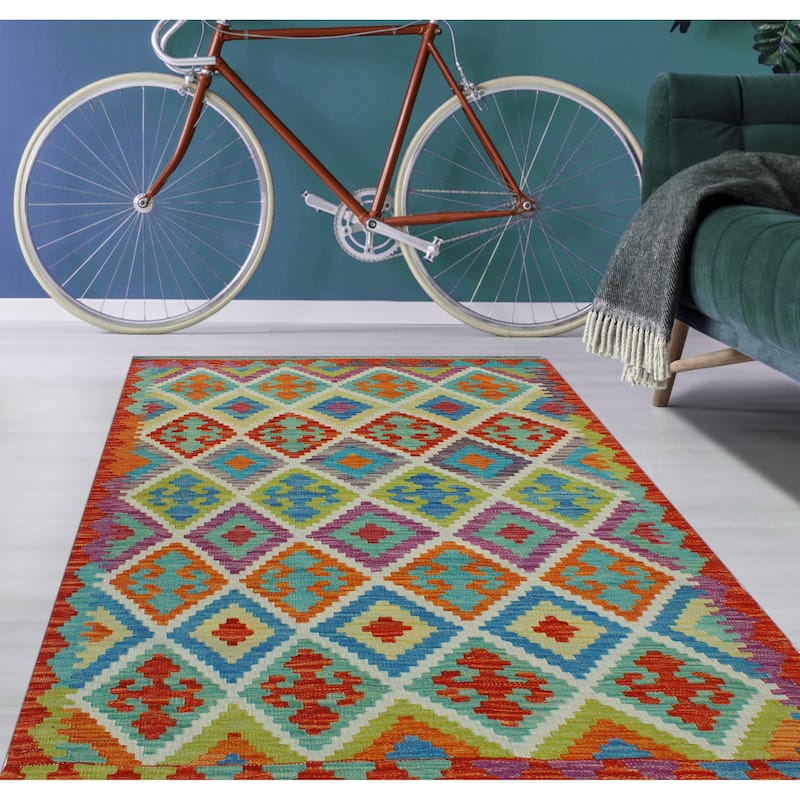 Flatweave Marlie Red/Ivory Rug - 3'3" x 4'10"