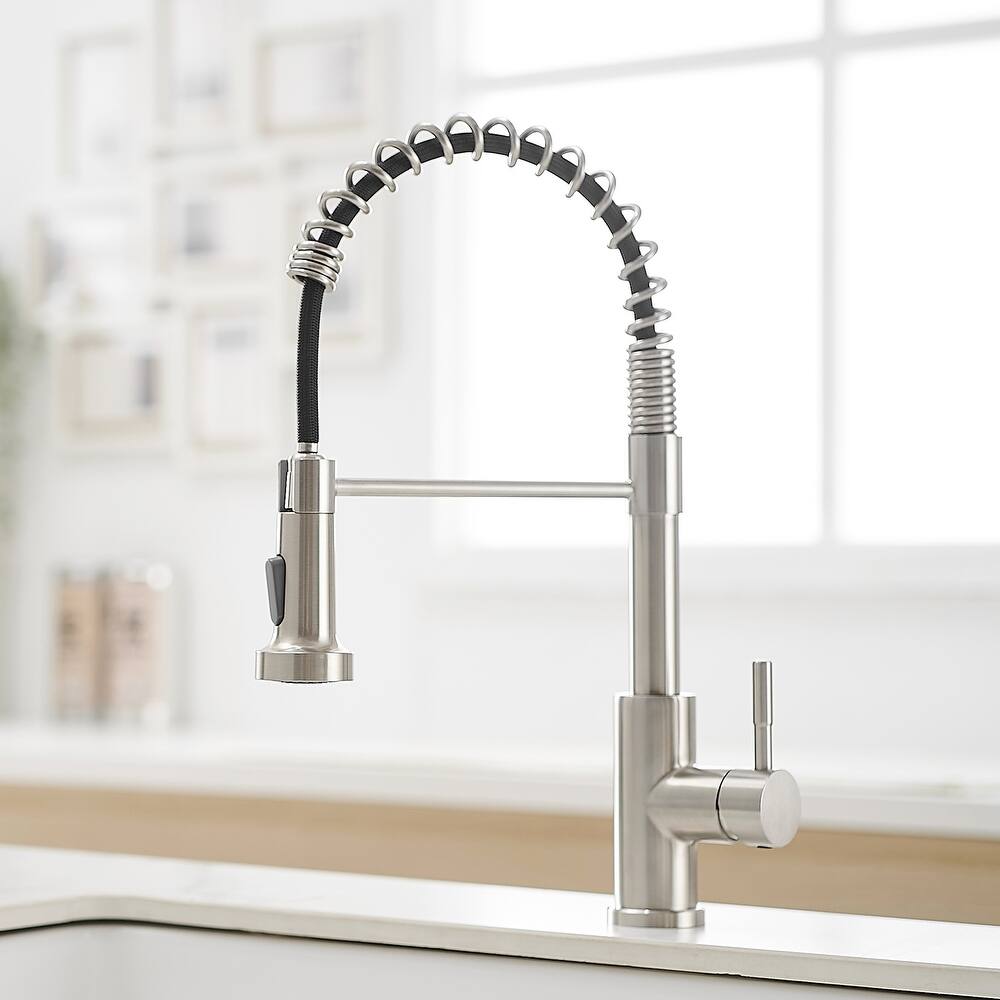 Single Handle Stainless Steel Pull Down Kitchen Faucet