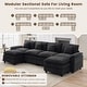 preview thumbnail 80 of 109, Modular Cloud Chenille Sectional Sofa with Ottomans, Deep Seat Convertible L-Shaped or U-Shaped Couch