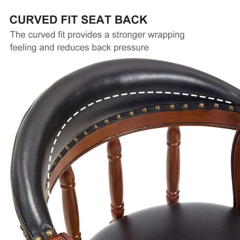 Cow Print Leather Swivel Bar Stool with Back, Wooden Frame & 360-Degree Spin, Bar Height, Black