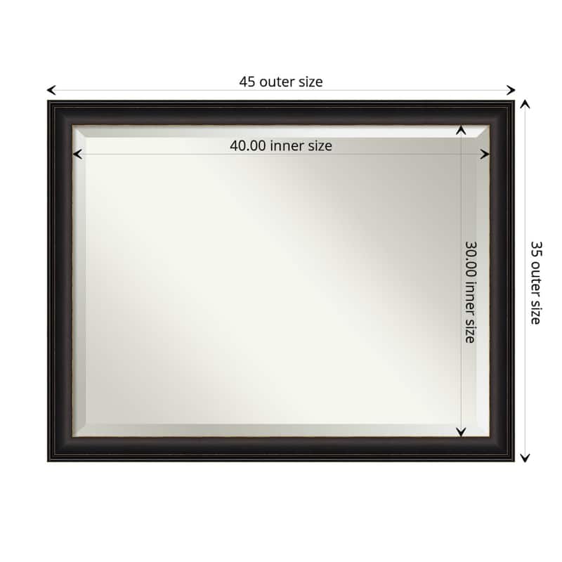 Beveled Bathroom Wall Mirror - Trio Oil Rubbed Bronze Frame - Trio Oil Rubbed Bronze - Outer Size: 45 x 35 in