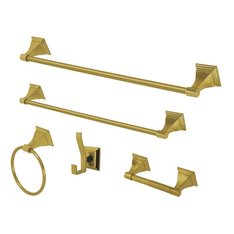 Monarch 5-Piece Bathroom Accessory Set - Brushed Brass