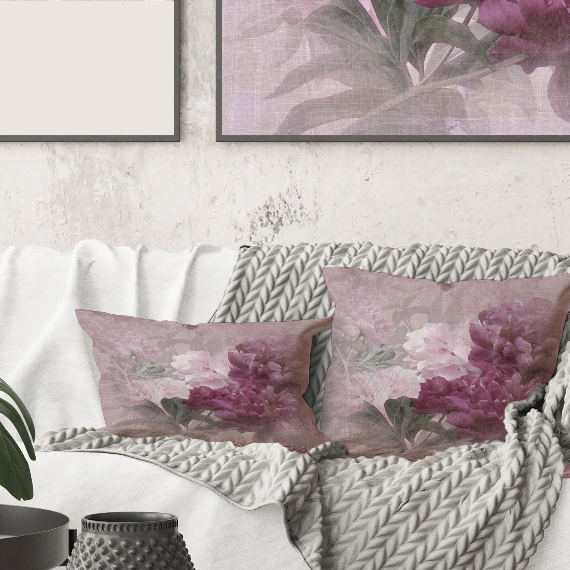 Purple Floral Throw Pillows Bed Bath Beyond