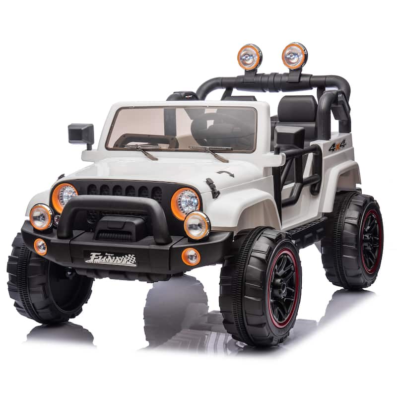 24V Kids Electric Ride-On Car for Ages 3-8, Remote Control, 2WD with Bluetooth & USB - White