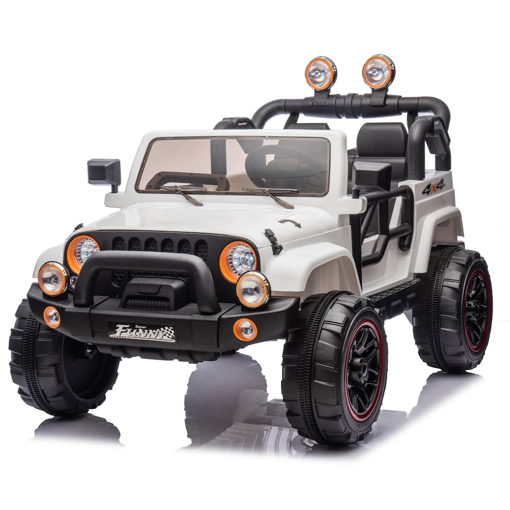 24V Kids Electric Ride-On Car for Ages 3-8, Remote Control, 2WD with Bluetooth & USB - White