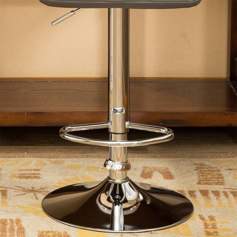 Contemporary Tufted Adjustable Height Hidraulic Bar Stools, Set of 2