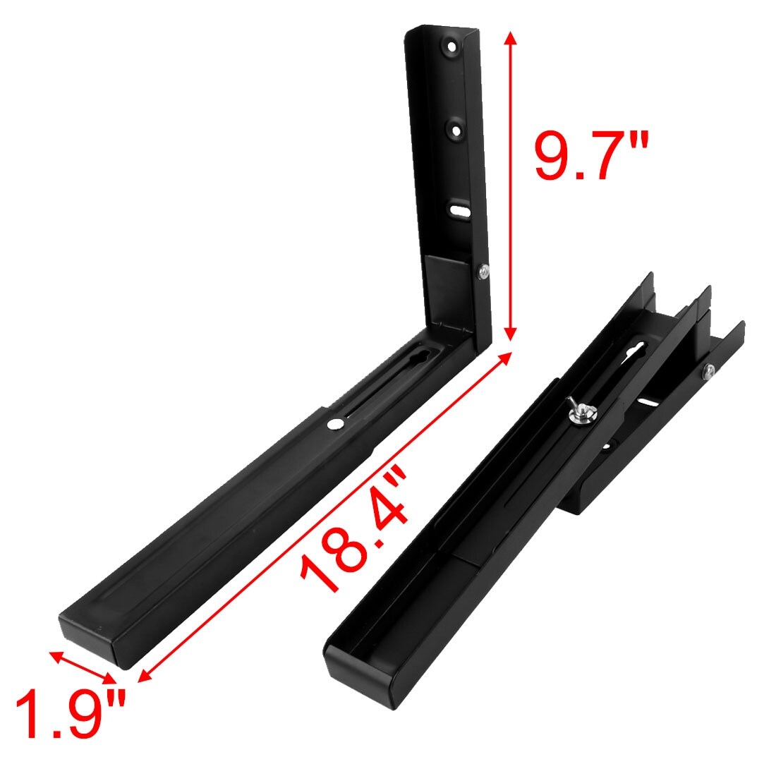 Shop Microwave Oven Metal Foldable Adjustable Wall Mounted Shelf Rack Bracket Black Pair Overstock 28799891