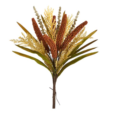 23" Sorghum Harvest Artificial Bush Flower (Set of 3)