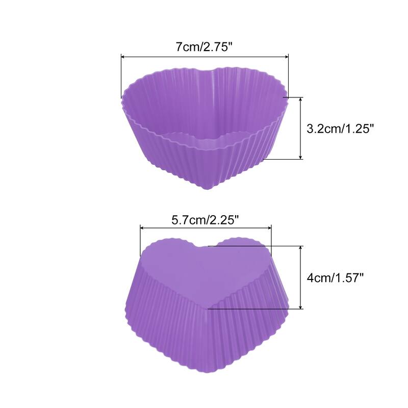 Reusable Muffins Cups Silicone Cupcake Liners Baking Cup - Purple