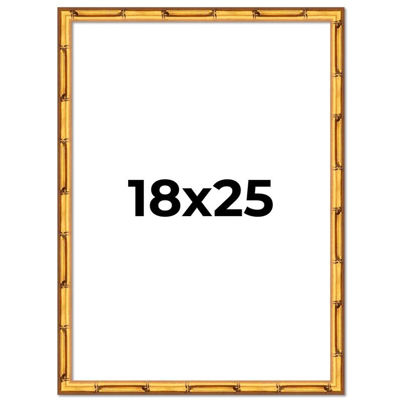 18x25 Frame Gold Bamboo Picture Frame Modern Photo Frame Includes UV Acrylic Shatter Guard Front Acid Free Foam Backing Board