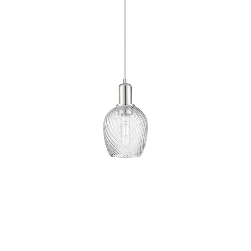 Innovations Lighting 716-1P-11-6 Salina Pendant Salina 6" Wide Mini - Polished Nickel / Clear Spiral Fluted