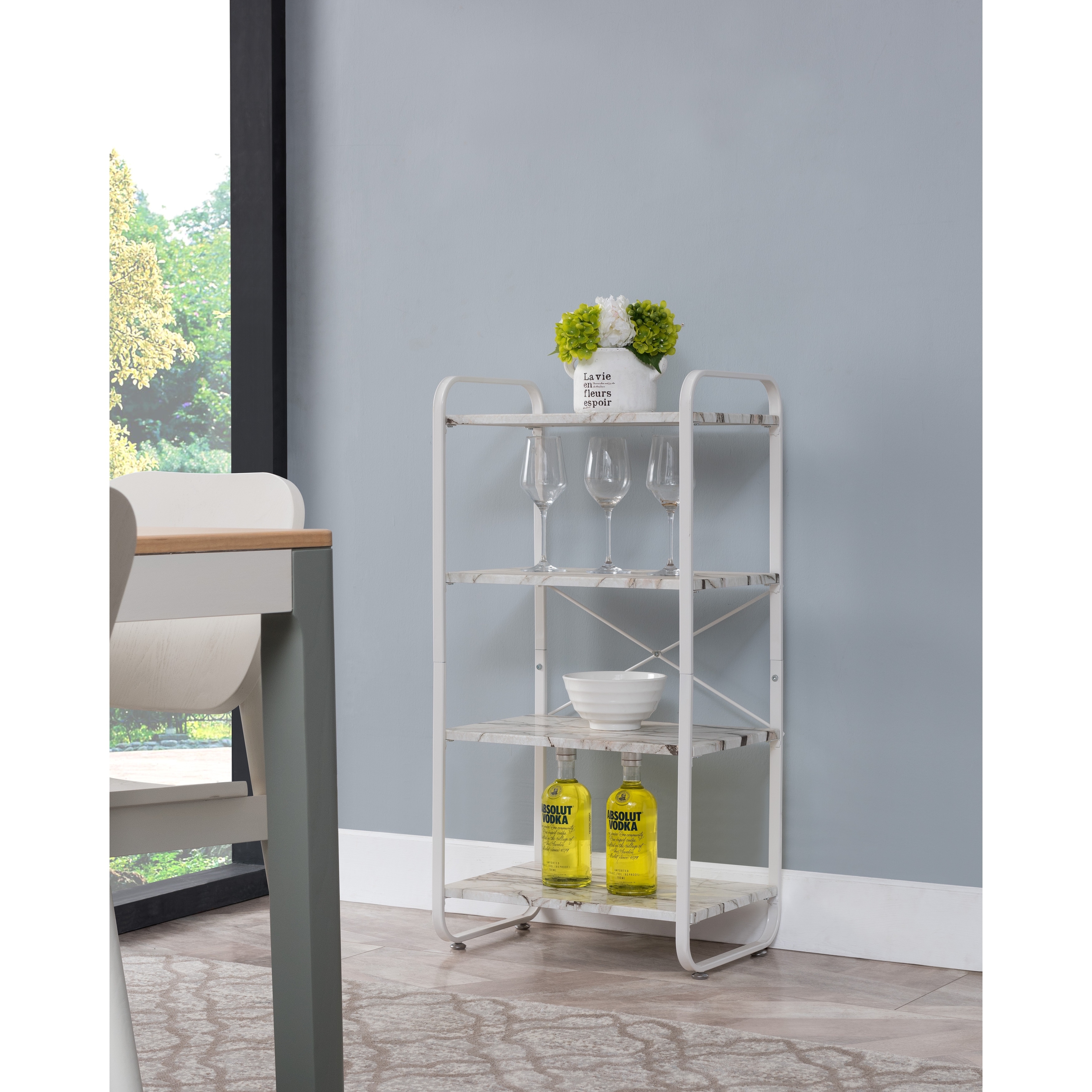 Transitional Baker's Rack-White