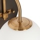 preview thumbnail 24 of 34, Aladari Modern Gold 3-Light Bathroom Vanity Lights Opal Glass Wall Sconces
