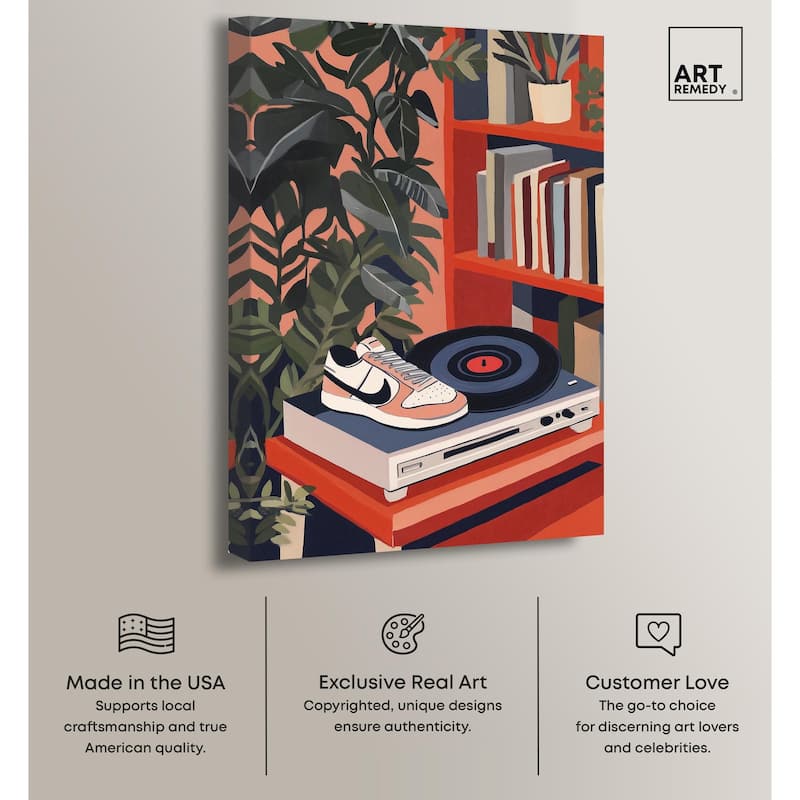 Vinyl and Sneaker Canvas by Art Remedy, Gallery Wrapped